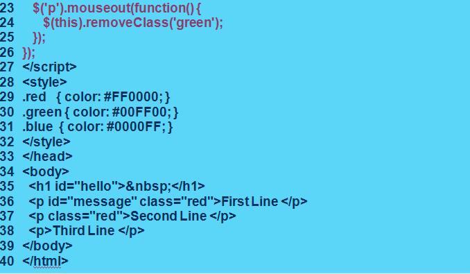 Пример иллюстрирует селектор jQuery