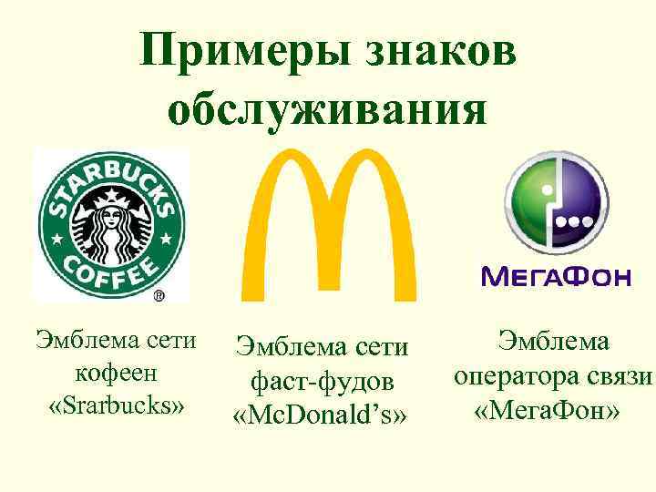 варианты обслуживающих знаков