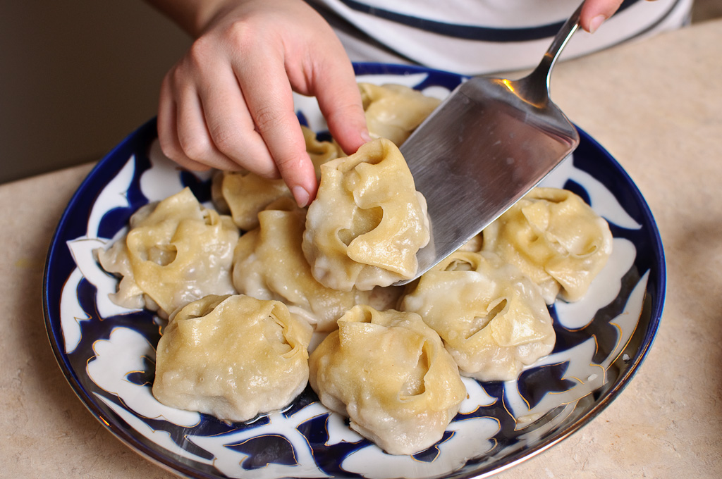 манты с мясом
